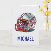 フットボール ヘルメット ポップアート モチベーション 名前 カード (黄色い花)