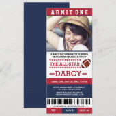 フットボール ベイビー シャワー パーティー 招待状 (正面/裏面)