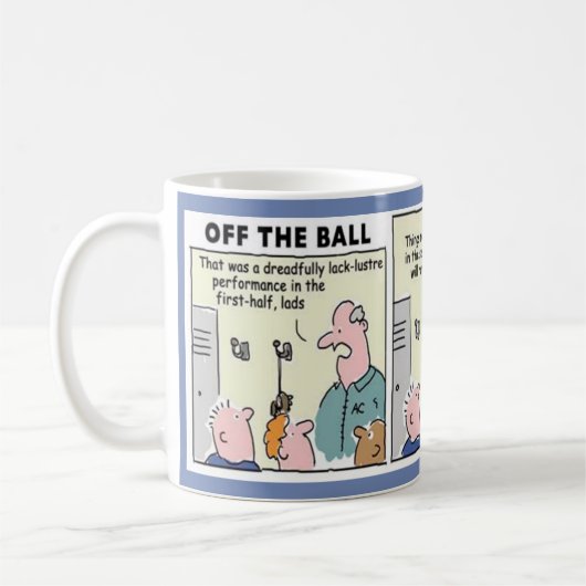 フットボール・ボール・ボーイズのマネージャー・チーム・トーク コーヒーマグカップ (左)