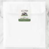 フットボール リトル オールスター タッチダウン バースデー ファボリット スクエアシール (バッグ)