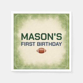フットボール ルーキー 1歳の誕生日ペーパー スタンダードカクテルナプキン