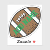 フットボール(名前をカスタムするグリーン) シール (シート)