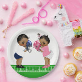 フットボール 性別発表 シャワー 紙皿 (パーティー)