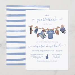 フットボール　服飾ラインのベビーシャワー 招待状