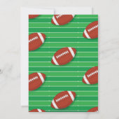 フットボール 緑 黒 誕生日パーティー 招待状 (裏面)