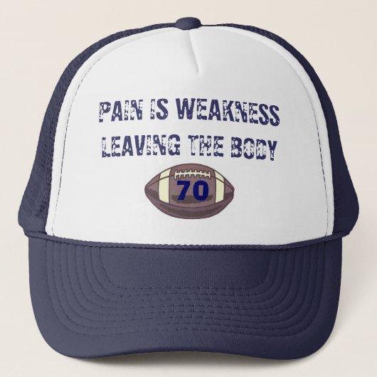 フットボール、苦痛はWEAKNESSLEAVING体、70です キャップ (正面)