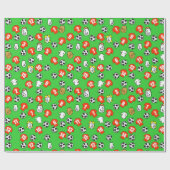 フットボール、赤シャツ、ファン ラッピングペーパー (フラット)