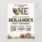 フットボール 1年目 誕生日パーティー ポストカード (正面)