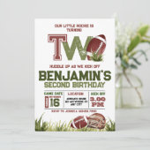 フットボール 2年目 ダウン フットボール 誕生日パーティー 招待状 (スタンド正面)