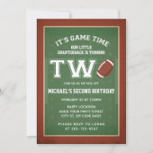 フットボール 2歳の誕生日パーティー 招待状 (正面)