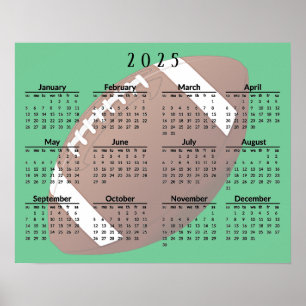 フットボール 2025 カレンダー ポスター