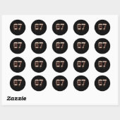 フットボール 67 おもしろい 6 7 数字 ジョーク ラウンドシール (シート)