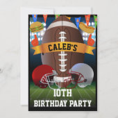 フットボール＆BBQ バーベキュー 誕生日パーティー 招待状 (正面)