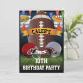 フットボール＆BBQ バーベキュー 誕生日パーティー 招待状 (スタンド正面)