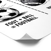フットボール vs サッカー 論理 ジョーク スポーツ H ポスター (角)