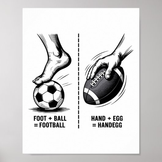 フットボール vs サッカー 論理 ジョーク スポーツ H ポスター (正面)