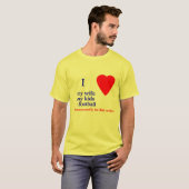 フットボールIのハート私の妻 Tシャツ (正面フル)