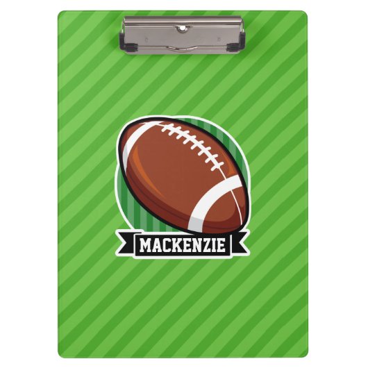 フットボールonグリーンストライプズ クリップボード (正面)