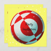 フットボ赤と白ールパーティの招待状 招待状 (正面/裏面)
