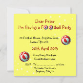 フットボ赤と白ールパーティの招待状 招待状 (裏面)