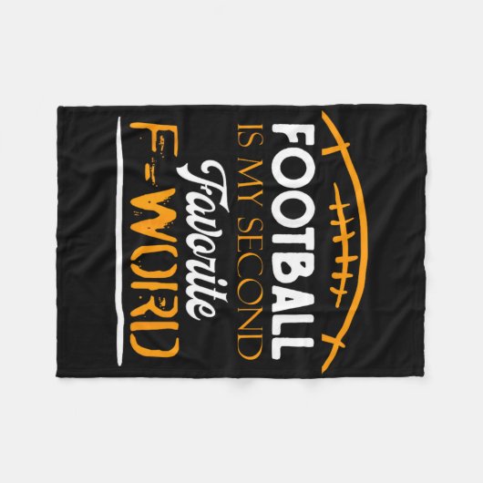 フットルは私のお気に入りの二番目の言葉と愛の秋 フリースブランケット (正面(横))