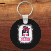 フットルメッシーバンママ応援コーチ乳がんブル キーホルダー (正面)