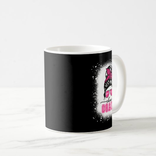 フットルメッシーバンママ応援コーチ乳がんブル コーヒーマグカップ (正面右)