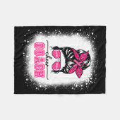 フットルメッシーバンママ応援コーチ乳がんブル フリースブランケット (正面(横))