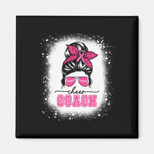 フットルメッシーバンママ応援コーチ乳がんブル マグネット (正面)