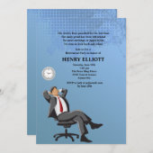 フットワーク軽やかに引退パーティーの招待状 招待状 (正面/裏面)