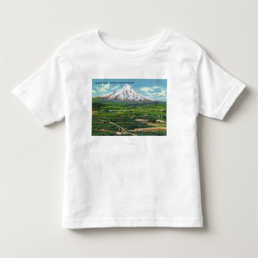 フッド川谷および山の空中写真 トドラーTシャツ (正面)
