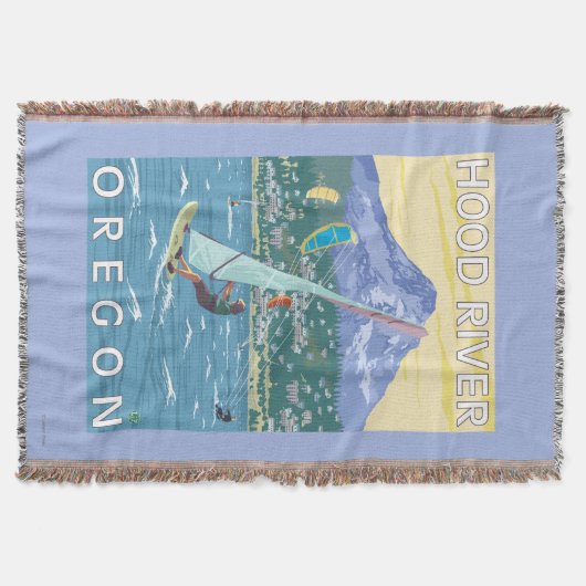 フッド川、ORWindのサーファー及び凧の寄宿生 スローブランケット (正面)
