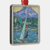 フッド川、ORWindのサーファー及び凧の寄宿生 メタルオーナメント (右)