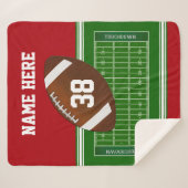 フッパーソナライズされたトボール用ブランケット赤、色、文字 シェルパブランケット (正面(横))