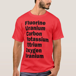 フッ素ウラン炭素カリウム酸素u tシャツ