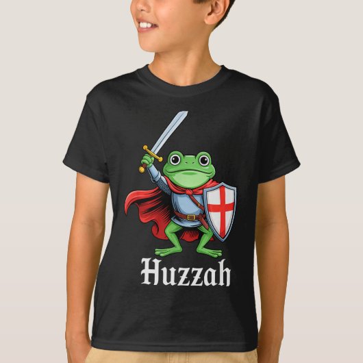 フツァー・フロッグ・ナイト 剣と中世ジョーク・ミーム Tシャツ (正面)