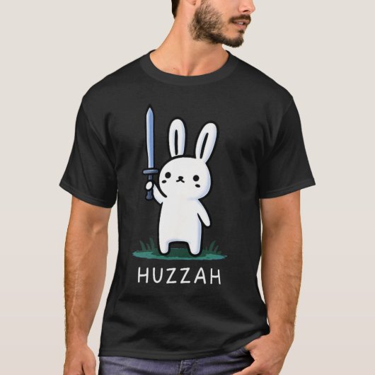 フツザーウサギナイト面白い剣 Tシャツ (正面)