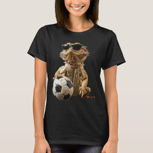 フトアゴヒゲトカゲ サッカー Tシャツ (正面)