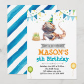 フトドラゴンの誕生日招待状 招待状 (正面/裏面)
