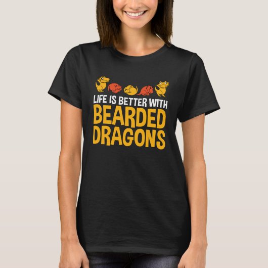 フトドラゴン+フトドラゴンのひげ Tシャツ (正面)