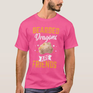フトドラゴン+友達+可愛いヒゲドラゴンL Tシャツ