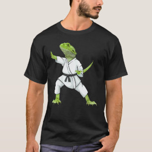 フトドラゴン 空手 リザード レプタイル 動物 オーストラリア Tシャツ