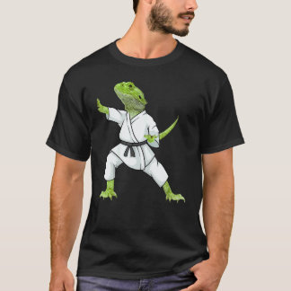フトドラゴン 空手 リザード レプタイル 動物 オーストラリア Tシャツ