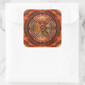 フナブクマヤンのシンボル焼けたオレンジと金ゴールド スクエアシール (バッグ)