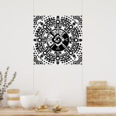 フナブクマヤンのシンボル白黒#3 ポスター (キッチン)