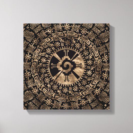 フナブクー金ゴールドオンブラック キャンバスプリント (正面)