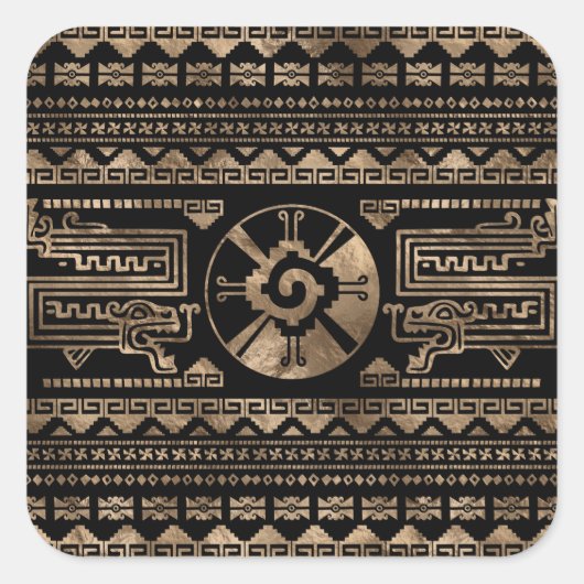 フナブクー金ゴールドオンブラック スクエアシール (正面)