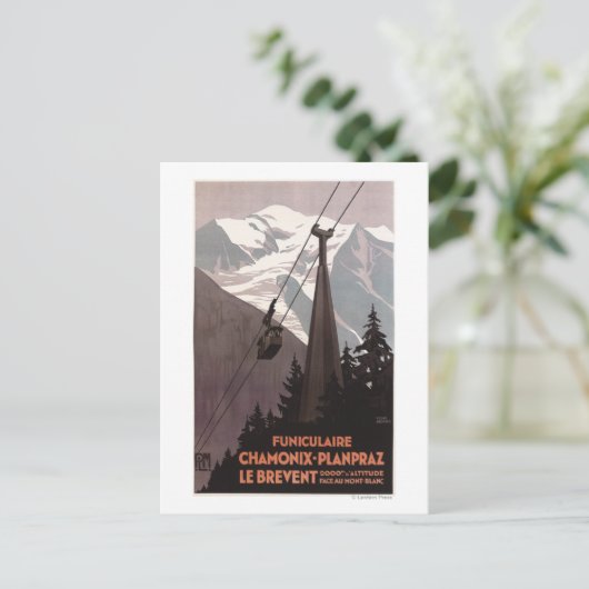 フニクレアレブレヴェントケーブルカーのポスター ポストカード (スタンド正面)