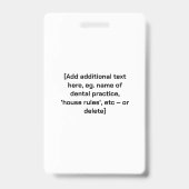 フニーフニーデンタルアシスタント ザ・ホール・トゥース・ネーム バッジ (裏面)