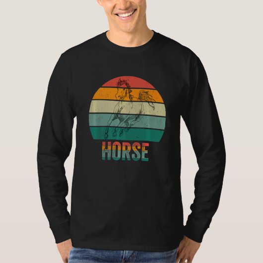 フヌイホース農家ホースリシンレトロデザイン Tシャツ (正面)